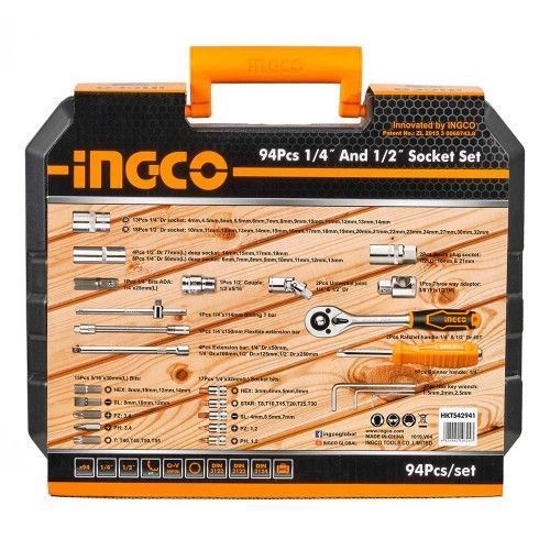Набір головок торцевих 1/4" та 1/2" 94 предмети INGCO INDUSTRIAL IN_HKTS42941 фото