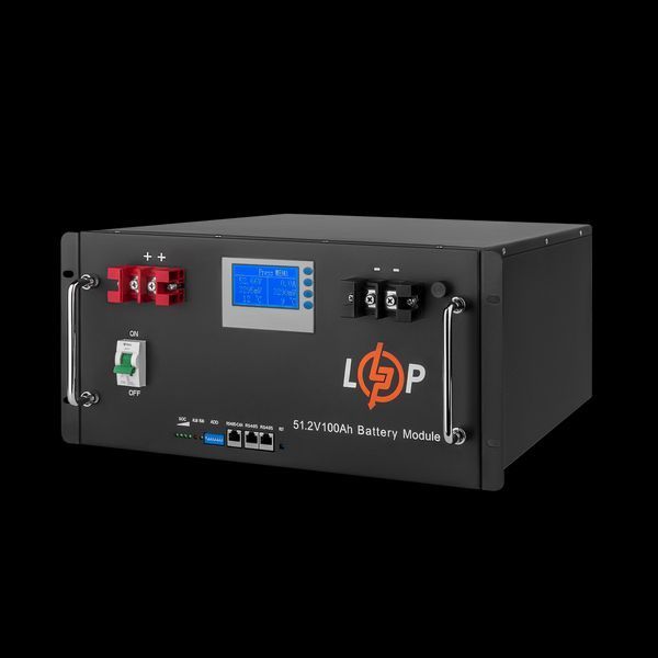 Акумулятор LP LiFePO4 48V (51,2V) - 100 Ah (5120Wh) (Smart BMS 100A) з LCD RM LP_20330 фото