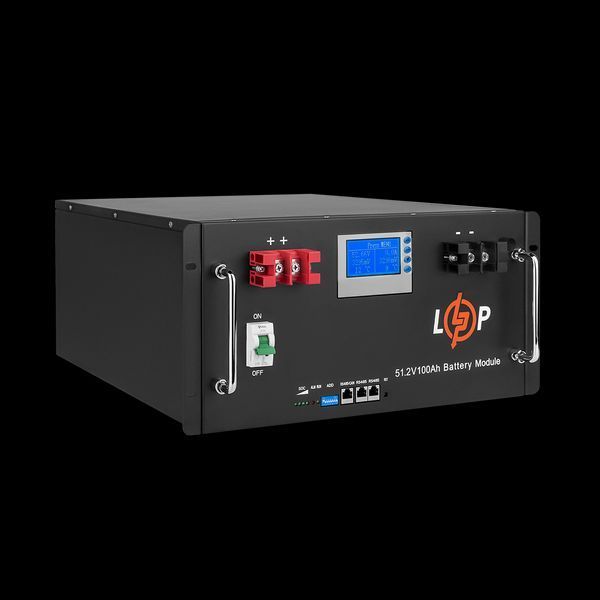Акумулятор LP LiFePO4 48V (51,2V) - 100 Ah (5120Wh) (Smart BMS 100A) з LCD RM LP_20330 фото