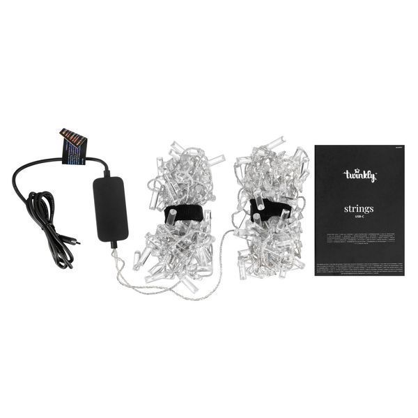 Гірлянда Smart LED Twinkly Strings Candle RGB 200 IP20 12м USB-C кабель прозорий Twinkly RC_TWKC200RGB-T фото