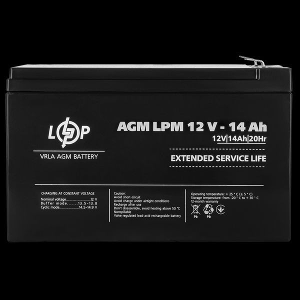 Акумулятор AGM LPM 12V - 14 Ah LP_4161 фото
