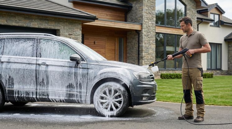 Мінімийка високого тиску 2E AquaClean 150plus 2000Вт 150бар 450л/год шланг 8м щітка патіо 8.84кг RC_2E-HPW2015PB фото