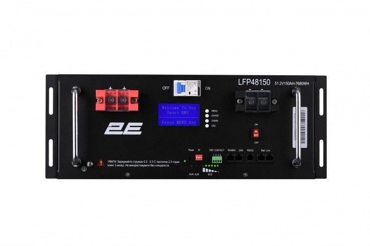 Акумуляторна батарея 2E LFP48, 48V, 150Ah, 19" LCD 16S RC_2E-LFP48150-LCD фото