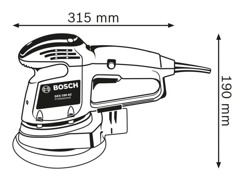 Шліфмашина ексцентрикова Bosch GEX 34-151, 340Вт, 150мм, 12000об/хв, 2.4кг RC_0.601.372.800 фото