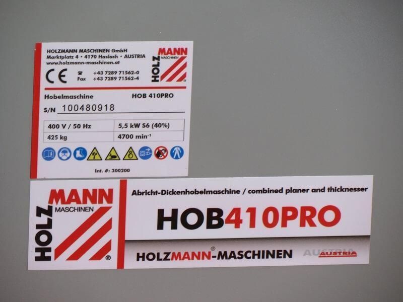 Фугувально-рейсмусовий верстат Holzmann HOB 410PRO KM_HOB410PRO_400V фото