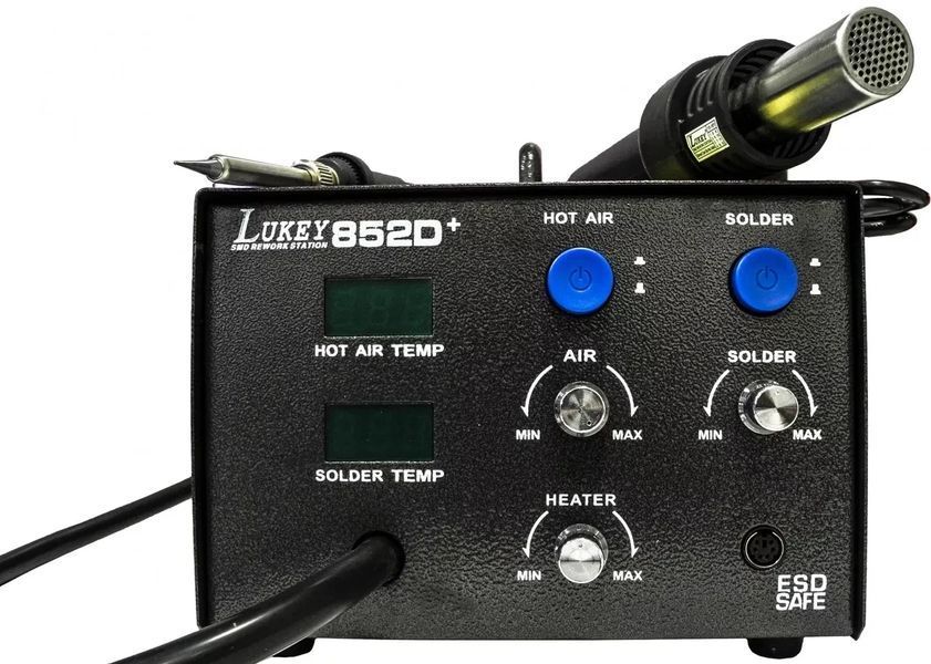 Паяльная станция Lukey 852D+FAN, паяльник, фен U_02885 фото