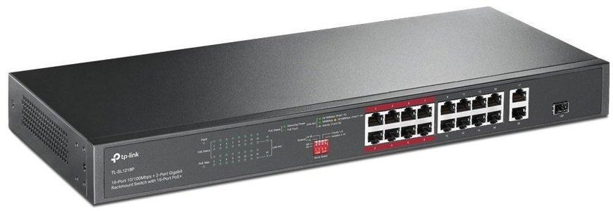 Комутатор TP-LINK TL-SL1218P 16xFE (16xPoE), 2xSFP, 150Вт, Некерований RC_TL-SL1218P фото