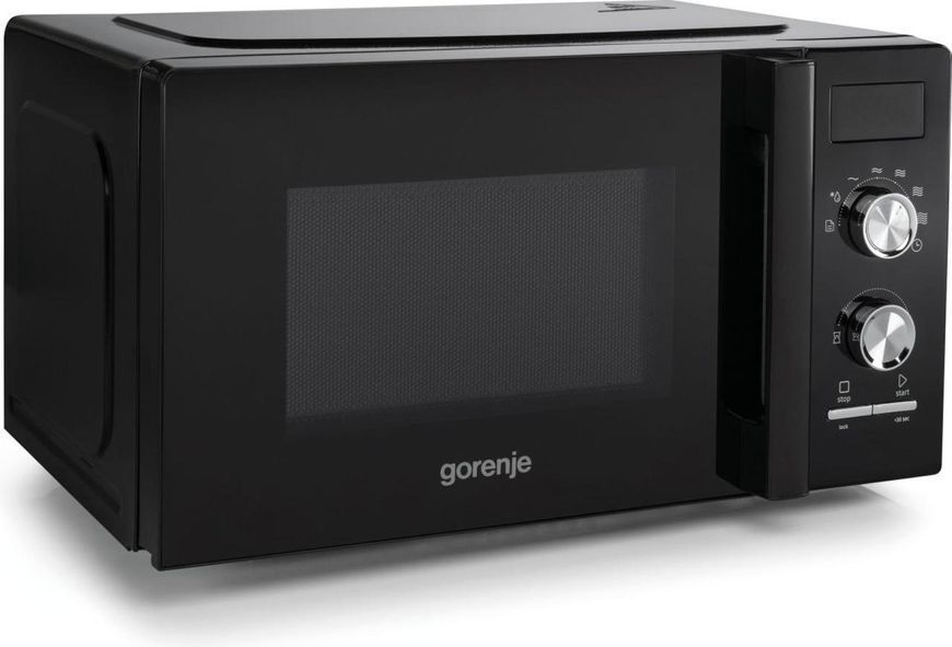 Gorenje Мікрохвильова піч, 20л, хутро. кер., 800Вт, дисплей, чорний RC_MO20A3BH фото