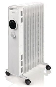 Обогреватель масляный Gorenje, 15м2, 2000Вт, мех. упр-ние, 9 секций, белый RC_OR2000M фото