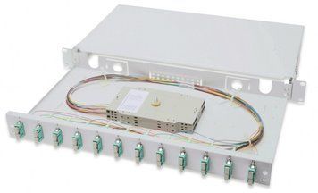 Оптическая панель DIGITUS 19' 1U, 12xSC duplex, Incl, Splice Cass, OM3 Color Pigtails, Adapter RC_DN-96321/3 фото