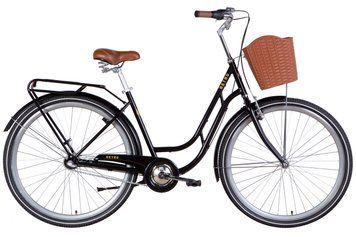 Велосипед ST 28" Dorozhnik RETRO планет. рама-19" чорний з багажником зад St, з крилом St, з кошиком Pl 2022 SHIMANO NEXUS VT_OPS-D-28-312 фото