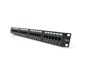 Патч панель PiPo 24 порти UTP кат 6 19" 1U неекранована чорна Q25 U_00632 фото