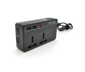 Інвертор напруги Konfulon CZ-01, 200W(24В)+100W(12В), 12/24V/220V, approximated, 2 універсальні розетки+3USB U_28162 фото