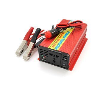 Інвертор напруги ERYUAN EY-1000 (600Вт), 12/220V, approximated, 1 універсальна розетка + USB, клем + крокодили + АЗУ U_28588 фото