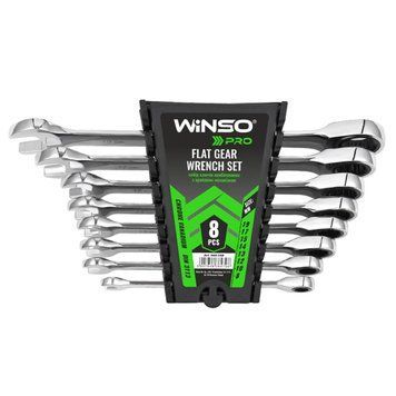 Набор ключей Winso PRO комбинированные с трещоткой CR-V 8шт (8-10-12-13-14-15-17-19мм) LI_900208 фото