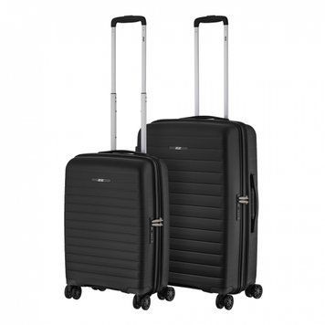 Набор чемоданов 2E, Aero, полипропилен, (M+S), TSA, 4 колеса, EXP, черный RC_2E-SPP-AERO-SET2-BK фото