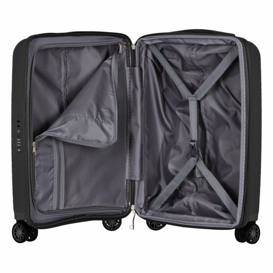 Набір валіз 2E, Aero, поліпропілен, (M+S), TSA, 4 колеса, EXP, чорний RC_2E-SPP-AERO-SET2-BK фото