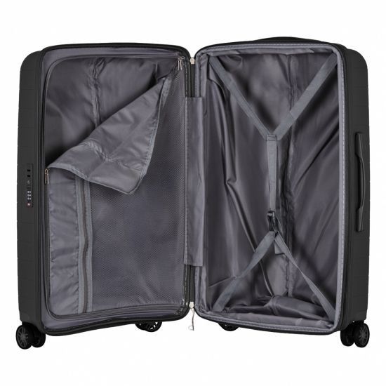 Набір валіз 2E, Aero, поліпропілен, (M+S), TSA, 4 колеса, EXP, чорний RC_2E-SPP-AERO-SET2-BK фото