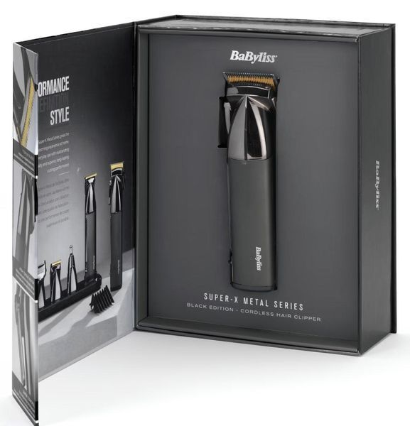 BaByliss Машинка для стрижки Super-X Metal Series, акум., насадок-12, швидка заряд, сумка для зберігання, сталь. RC_E991E фото