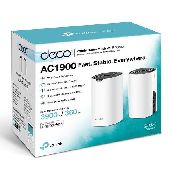 Маршрутизатор DECO S7 2PK AC1900 3xGE LAN/WAN MU-MIMO MESH TP-Link RC_DECO-S7-2-PACK фото
