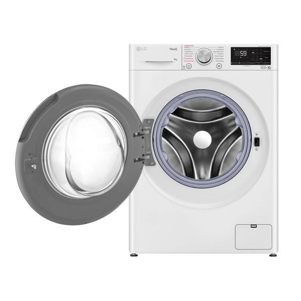 Пральна машина LG фронтальна, 9кг, 1400, A+++, 57см, дисплей, пара, інвертор, білий RC_F4V5VS1WW фото