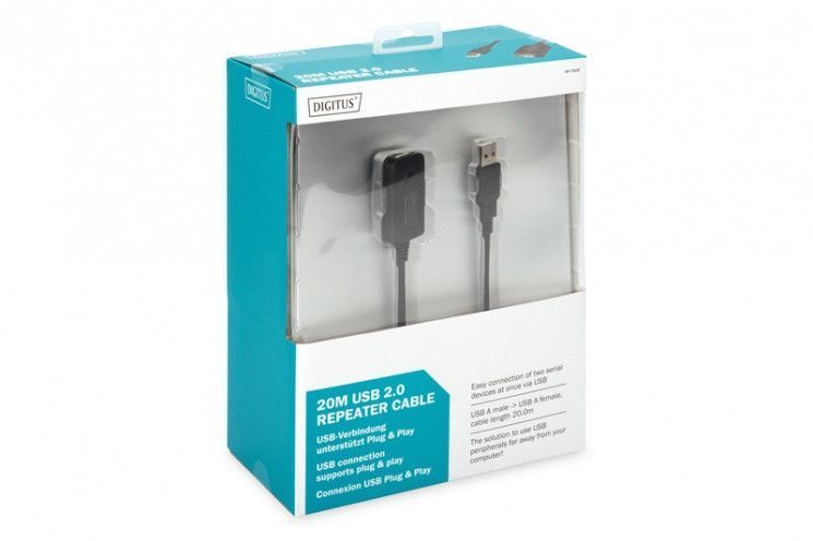 Кабель Digitus Подовжувач USB 2.0 Active Cable, A/M-A/F, 20 m RC_DA-73102 фото