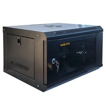 Шкаф настенный серверный GEAR 6U 600x600 черный с полкой (GWMSN-6U-600-600) IP_0106 фото