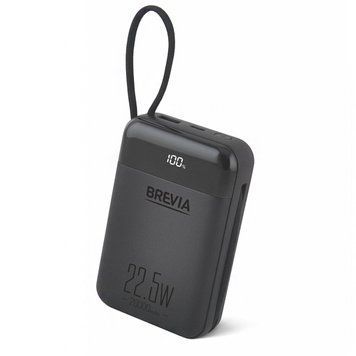 Універсальна мобільна батарея Brevia 20000mAh 22.5W Type-C+Lightning Cable, Li-Pol, LCD LI_45222 фото