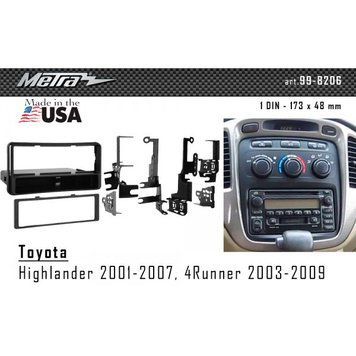 Перехідна рамка Metra 99-8206 для Toyota Higlander 2001-2007&nbsp;,&nbsp;4Runner 2003-2009 AV_99-8206 фото