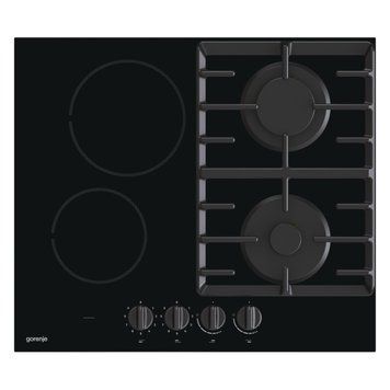 Gorenje Варильна поверхня комбінована (2 газ + 2 склокер.), 60см, чорний RC_GCE691BSC фото