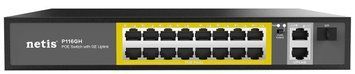 Комутатор Netis P116GH 16xFE PoE, 3xGE (2xUplink, 1xSFP), 240Вт, Некерований RC_P116GH фото