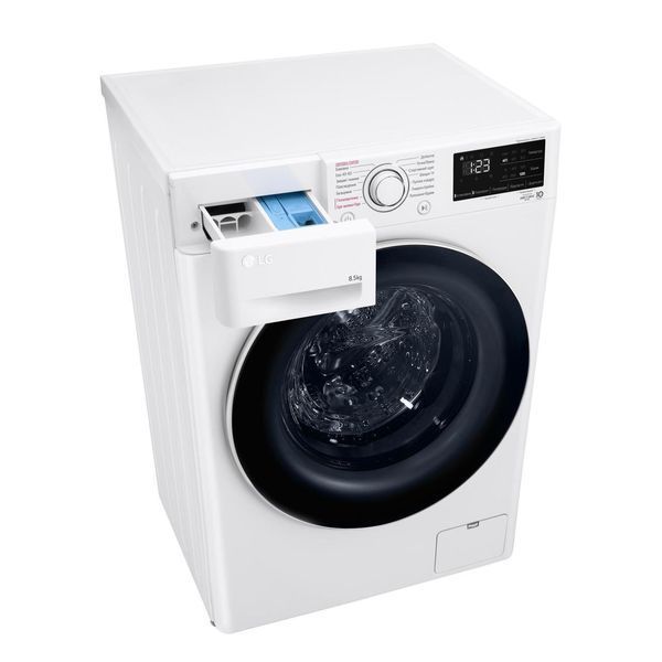 Пральна машина LG фронтальна, 8.5кг, 1200, A+++, 48см, дисплей, пара, інвертор, білий RC_F2V3GS0WW фото