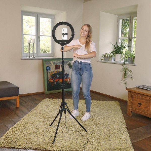 Штатив зі світлодіодним кільцем SpotLight Steady 120 V2 BT Black HAMA RC_00004659 фото