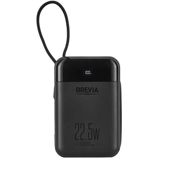 Універсальна мобільна батарея Brevia 20000mAh 22.5W Type-C+Lightning Cable, Li-Pol, LCD LI_45222 фото