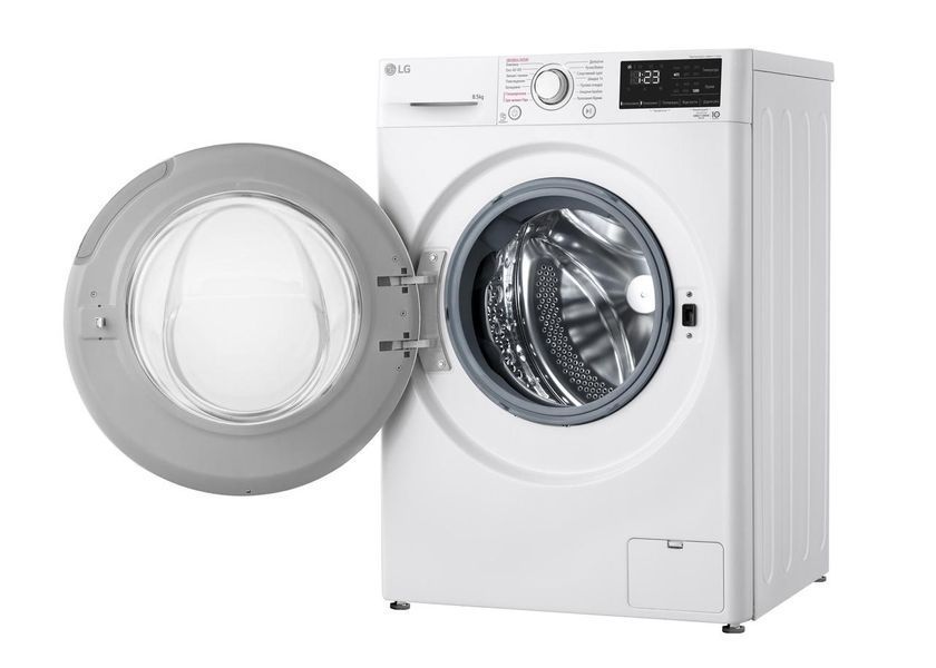 Пральна машина LG фронтальна, 8.5кг, 1200, A+++, 48см, дисплей, пара, інвертор, білий RC_F2V3GS0WW фото