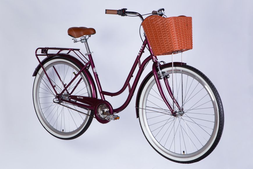 Велосипед ST 28" Dorozhnik RETRO PH рама-19" малиновый 2025 VT_OPS-D-28-439 фото