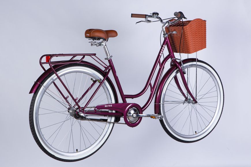 Велосипед ST 28" Dorozhnik RETRO PH рама-19" малиновый 2025 VT_OPS-D-28-439 фото