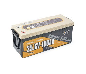 Акумуляторна батарея LiFePO4 Power Queen 25.6V 100Ah BT, 2560Wh, BMS 100A, 532*207*215мм U_38300 фото