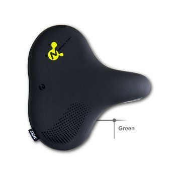 Сідло комфортне DDK EX26Q Memory foam 271*271 чорне з жовтим VT_SAD-481 фото