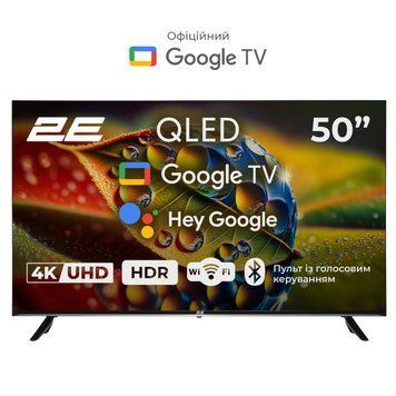 2E Телевизор 50" QLED 4K 60Hz Smart Google TV Black RC_2E-50A77Q фото