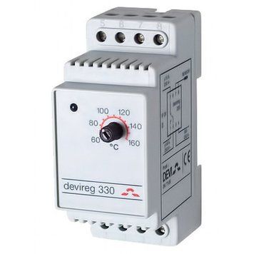 Терморегулятор DEVI DEVIreg 330 (-10+ 0С), электронный, на DIN рейке, макс 16А RC_140F1070 фото