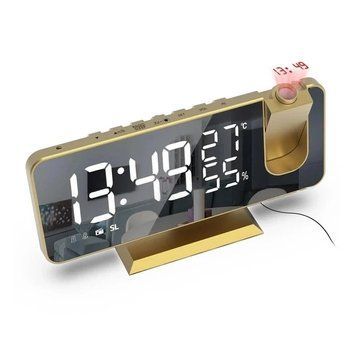 Электронные часы Voltronic EN-8827 с зеркальным LED-дисплеем, датчиком температуры и влажности U_31363 фото
