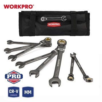 Набор ключей храповых гибких WORKPRO (8 шт.) 9-17 мм CR-V PRO PLUS WP202521 DC_408887 фото