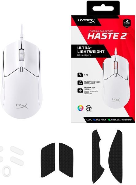 Мышь Pulsefire Haste 2 USB, White HyperX RC_6N0A8AA фото