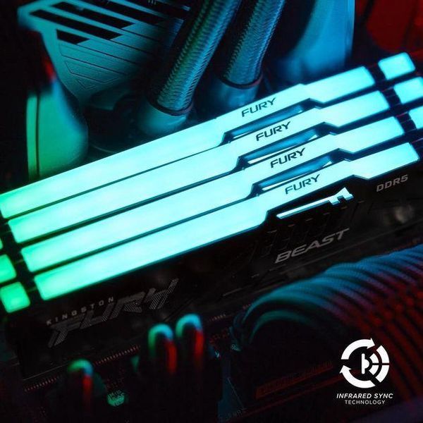 Память ПК Kingston DDR5 16GB 5600 FURY Beast RGB RC_KF556C36BBEA-16 фото