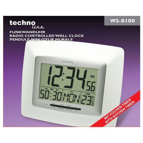 Годинник настінний Technoline WS8100 White/Silver (WS8100) DS_DAS301806 фото