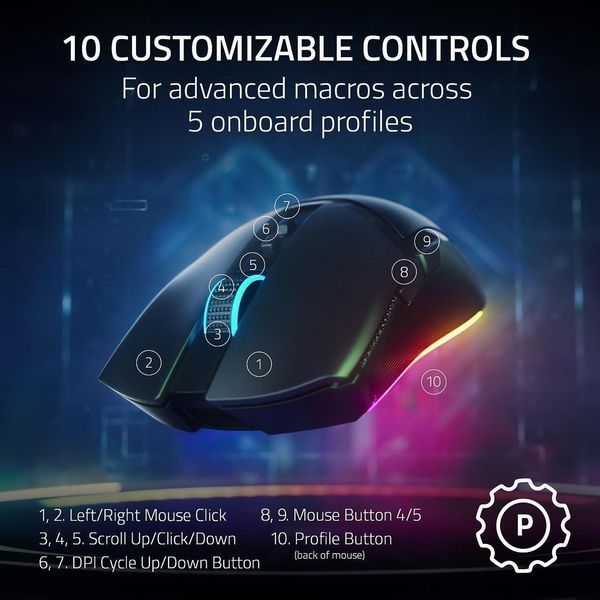 Миша Razer Cobra Pro, RGB, USB-A/WL/BT, чорний RC_RZ01-04660100-R3G1 фото
