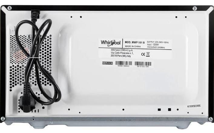 Мікрохвильова піч Whirlpool, 20л, мех. керування, 700Вт, чорний RC_MWP101B фото