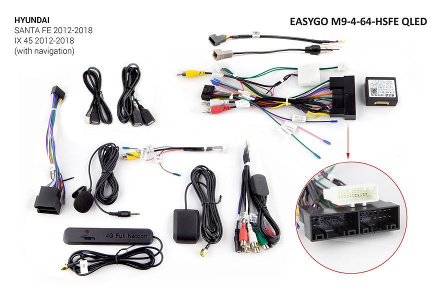 Штатная автомагнитола EasyGo M9-4-64-HSFE QLED Hyundai Santa Fe, iX-45 2012-2018 MA_M9-4-64-HSFE QLED фото