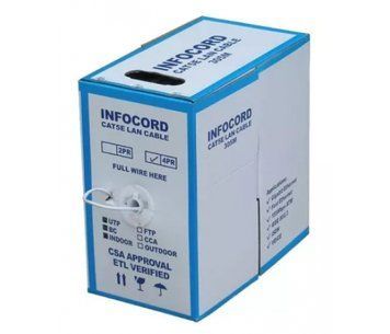 Кабель КПВЕ 4х2х0, 50 (FTP-cat.5E), Infocord (CCA), ізоляція ПВХ, екран, для внутр. робіт, 305м. U_10580 фото